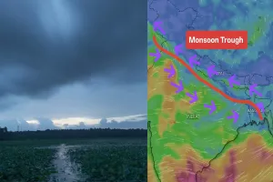 1,500 KM Monsoon Trough From Bengal to Kashmir Triggers Heavy Rain Alert for North India; Covers 26 States