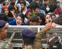 Posters of Naxalism were waved at India Gate: slogans of Lal Salam and Amar Rahe were chanted