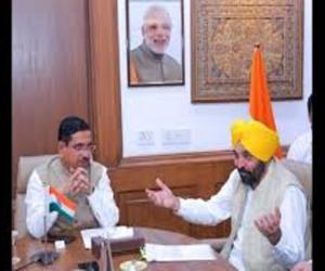 CM Mann Meets Union Minister Pralhad Joshi in Delhi